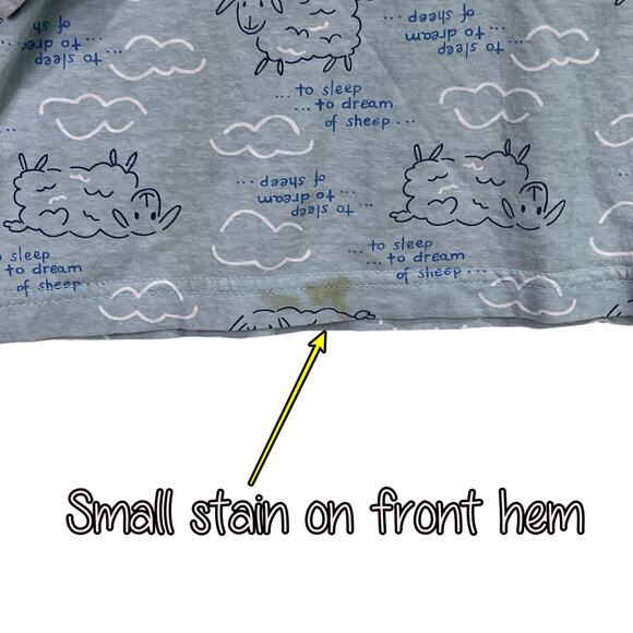 Jenni 2PC Counting Sheep Pajama Lounge Set 100% Cotton Blue White Size S - Picture 3 of 16